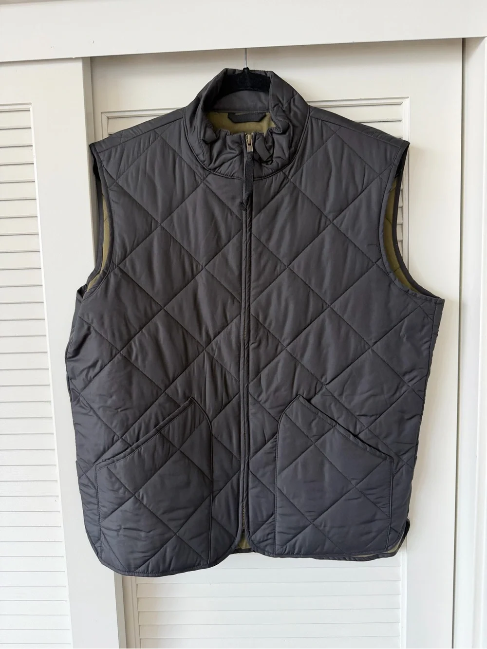 J. Crew Quilted Gray Sleeveless Puffer Vest